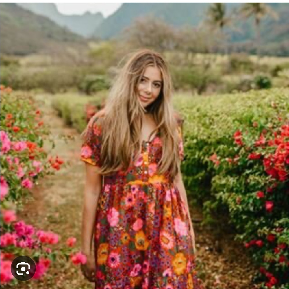 Boho daisy print floral maxi dress